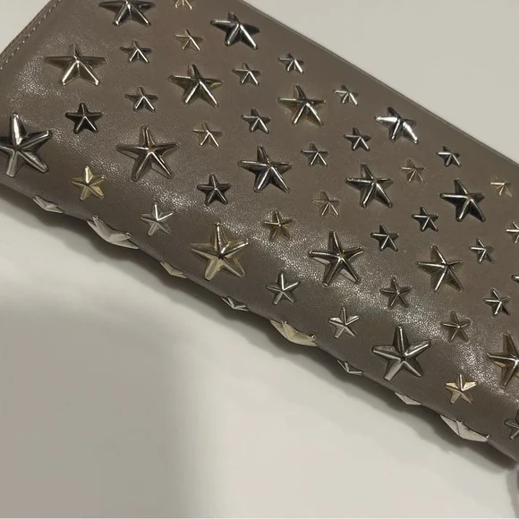 Jimmy Choo star studded long zippy wallet